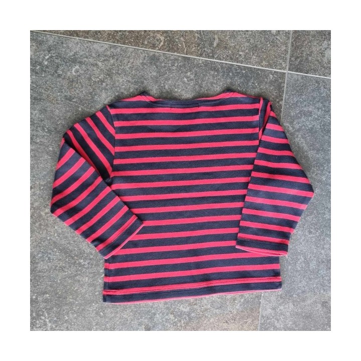 Outlet Suisse – Solderie & Neuf - Pull rayé rouge noir manches longues