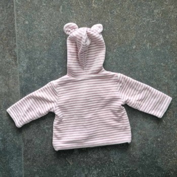 Outlet Suisse – Solderie & Neuf - Pull rose blanc à capuche Mon Coeur