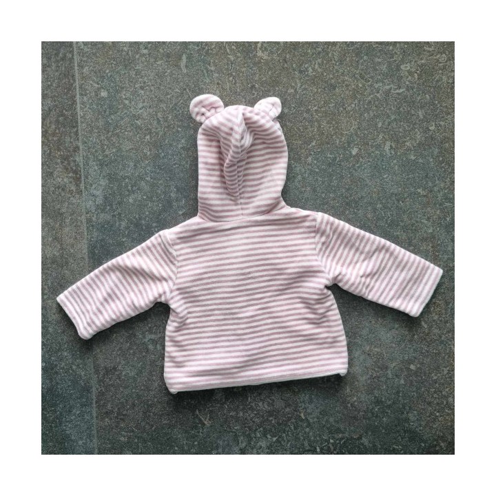 Outlet Suisse – Solderie & Neuf - Pull rose blanc à capuche Mon Coeur