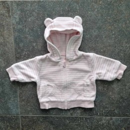 Outlet Suisse – Solderie & Neuf - Sweat rose blanc raxé à capuche