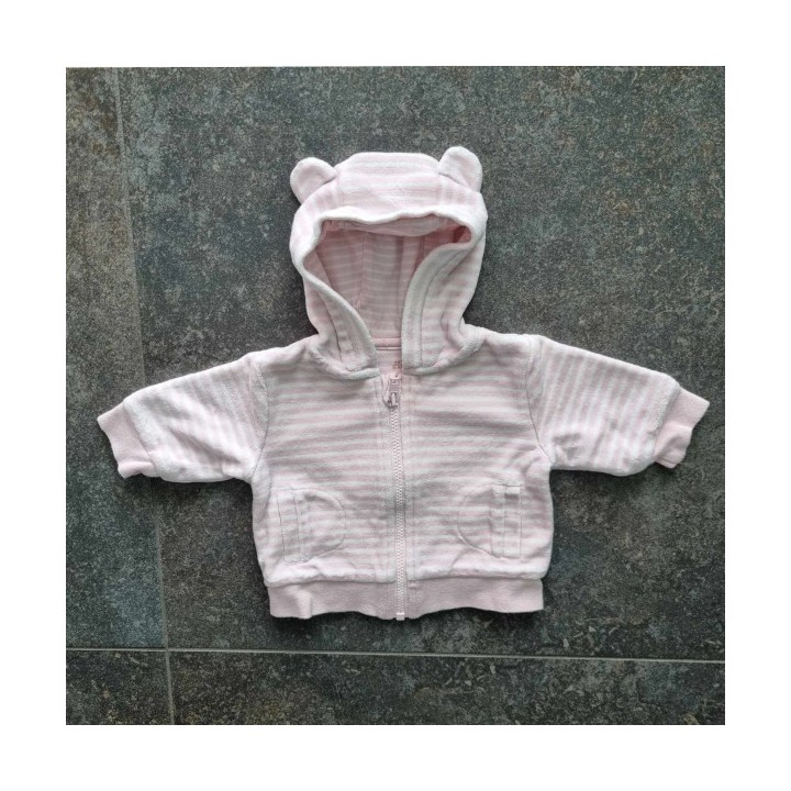 Outlet Suisse – Solderie & Neuf - Sweat rose blanc raxé à capuche