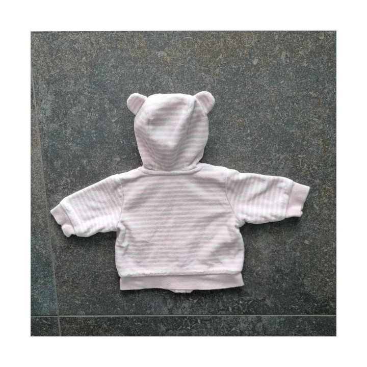 Outlet Suisse – Solderie & Neuf - Sweat rose blanc raxé à capuche