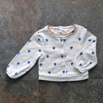 Outlet Suisse – Solderie & Neuf - Pull blanc fleurs bleues Obaibi