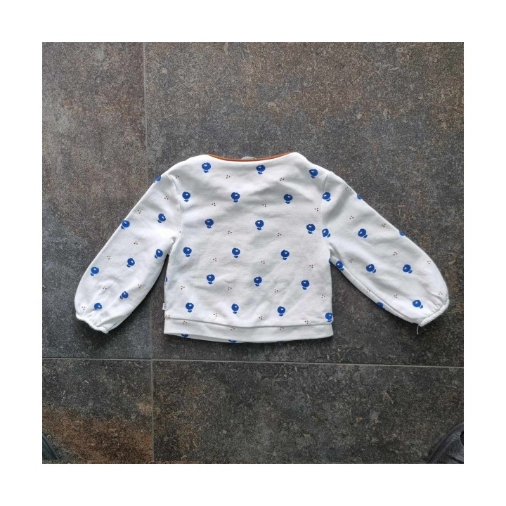 Outlet Suisse – Solderie & Neuf - Pull blanc fleurs bleues Obaibi