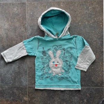 Outlet Suisse – Solderie & Neuf - Sweat turquoise lapin à capuche