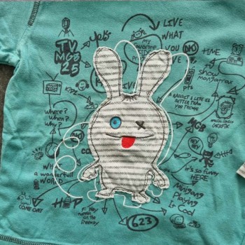 Outlet Suisse – Solderie & Neuf - Sweat turquoise lapin à capuche