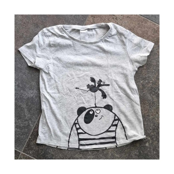 Outlet Suisse – Solderie & Neuf -   T-shirt gris bonhomme et oiseau