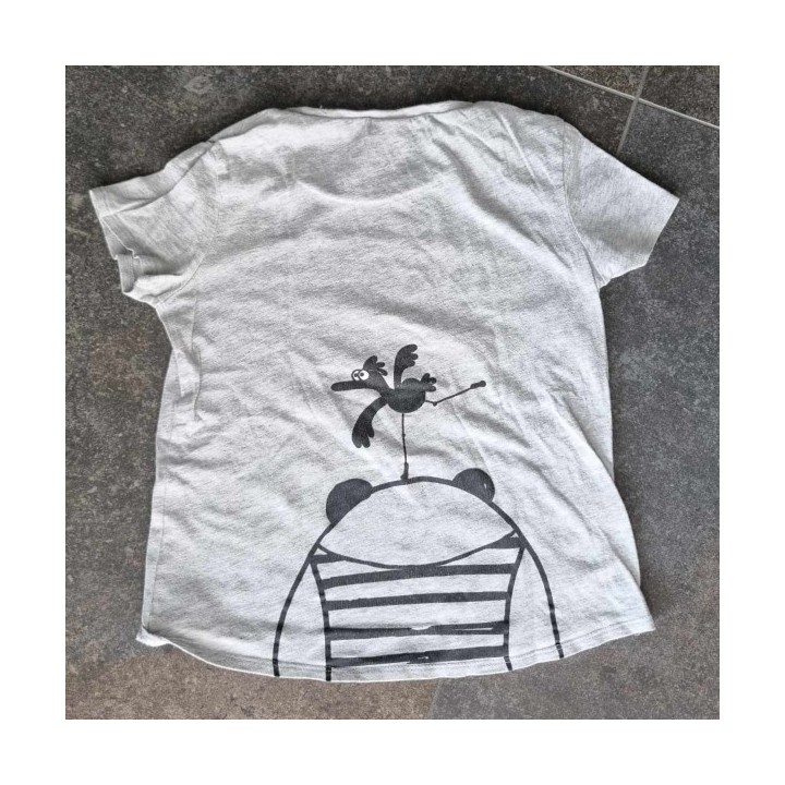 Outlet Suisse – Solderie & Neuf -   T-shirt gris bonhomme et oiseau