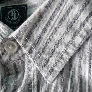 Outlet Suisse – Solderie & Neuf - Chemise blanche rayée gris Tom Thoms