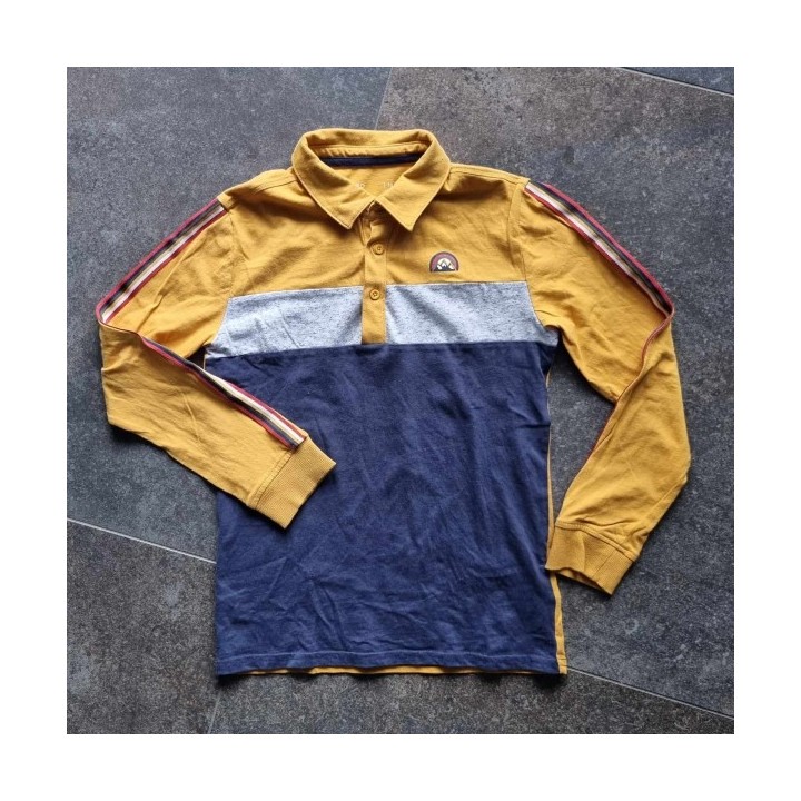 Outlet Suisse – Solderie & Neuf - Polo manches longues bleu jaune Gemo