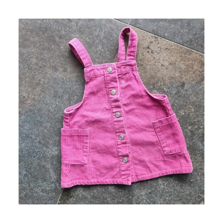 Outlet Suisse – Solderie & Neuf - Robe rose sans manche velours côtelé
