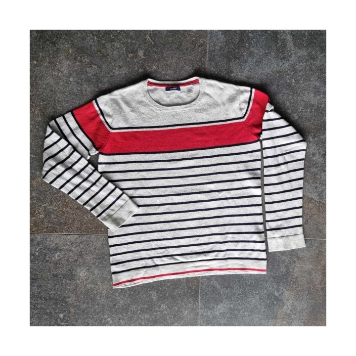 Outlet Suisse – Solderie & Neuf - Pull gris à rayures Okaïdi