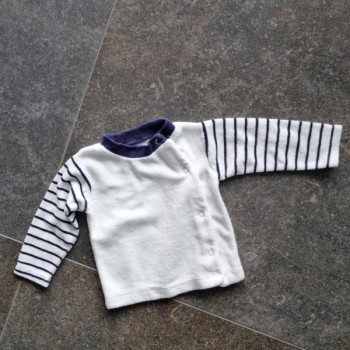 Outlet Suisse – Solderie & Neuf - Pull blanc rayé bleu Baby Club