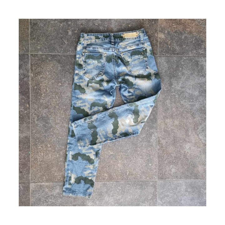 Outlet Suisse – Solderie & Neuf - Pantalon jeans "army" Farfallina