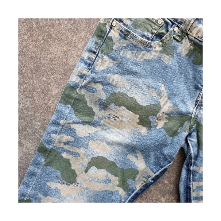 Outlet Suisse – Solderie & Neuf - Pantalon jeans "army" Farfallina