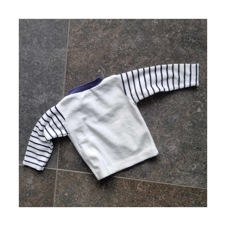 Outlet Suisse – Solderie & Neuf - Pull blanc rayé bleu Baby Club