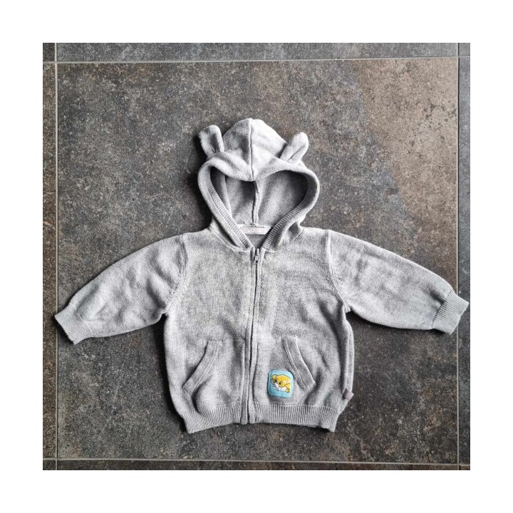 Outlet Suisse – Solderie & Neuf - Pull gris à capuche Smile