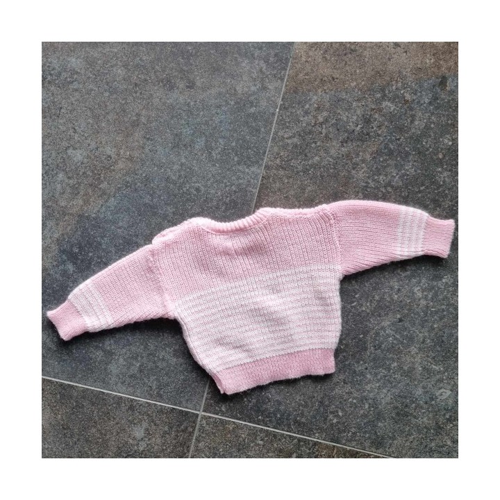 Outlet Suisse – Solderie & Neuf - Pull rose à rayures blanches
