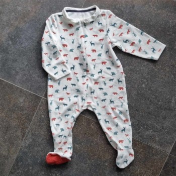 Outlet Suisse – Solderie & Neuf - Pyjama blanc animaux Obaibi