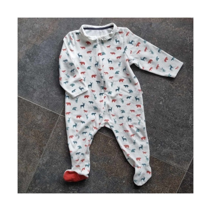 Outlet Suisse – Solderie & Neuf - Pyjama blanc animaux Obaibi