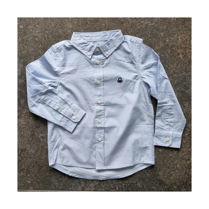 Outlet Suisse – Solderie & Neuf - Chemise blanche bleue Benetton