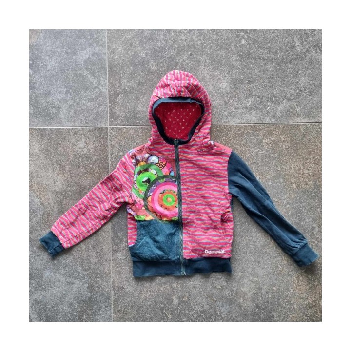Outlet Suisse – Solderie & Neuf - Sweat à capuche vert rose Desigual
