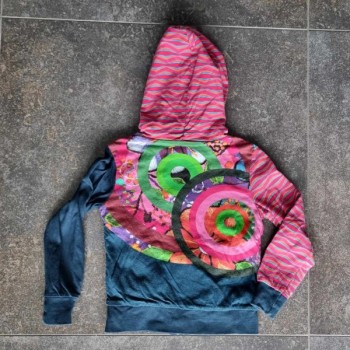 Outlet Suisse – Solderie & Neuf - Sweat à capuche vert rose Desigual