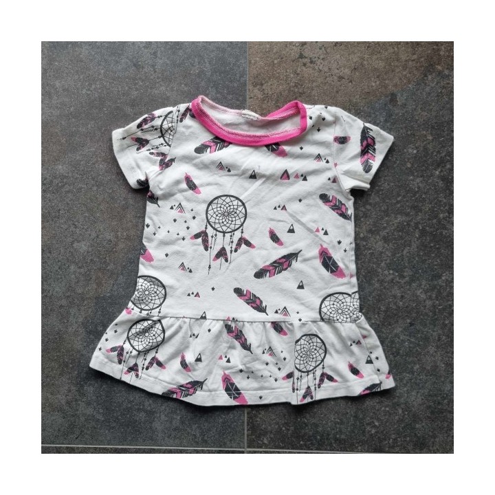 Outlet Suisse – Solderie & Neuf - Robe blanche motifs indiens Pink Pou