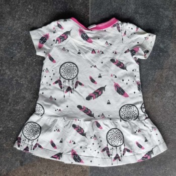 Outlet Suisse – Solderie & Neuf - Robe blanche motifs indiens Pink Pou