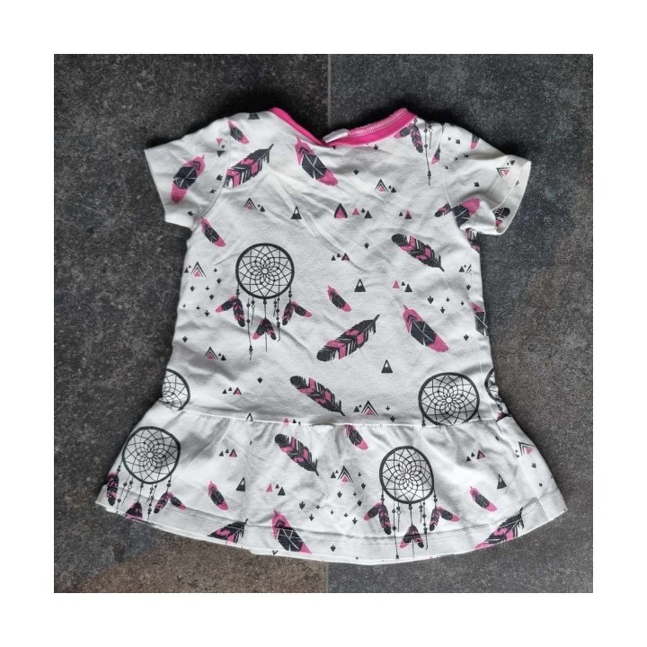 Outlet Suisse – Solderie & Neuf - Robe blanche motifs indiens Pink Pou