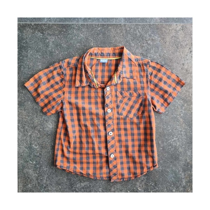 Outlet Suisse – Solderie & Neuf - Chemise à carreaux orange noir Kids