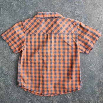 Outlet Suisse – Solderie & Neuf - Chemise à carreaux orange noir Kids