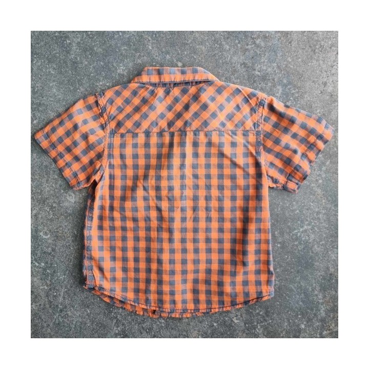 Outlet Suisse – Solderie & Neuf - Chemise à carreaux orange noir Kids
