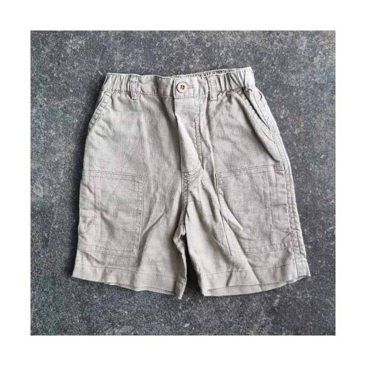 Outlet Suisse – Solderie & Neuf -  Short en lin kaki Verbaudet