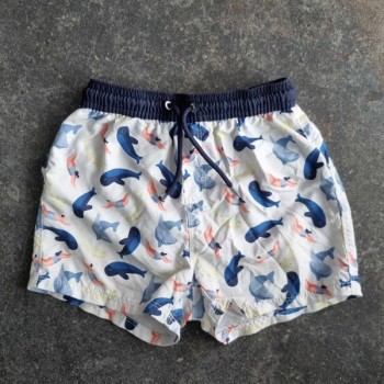 Outlet Suisse – Solderie & Neuf -  Short de bain blanc dauphins Okaïdi