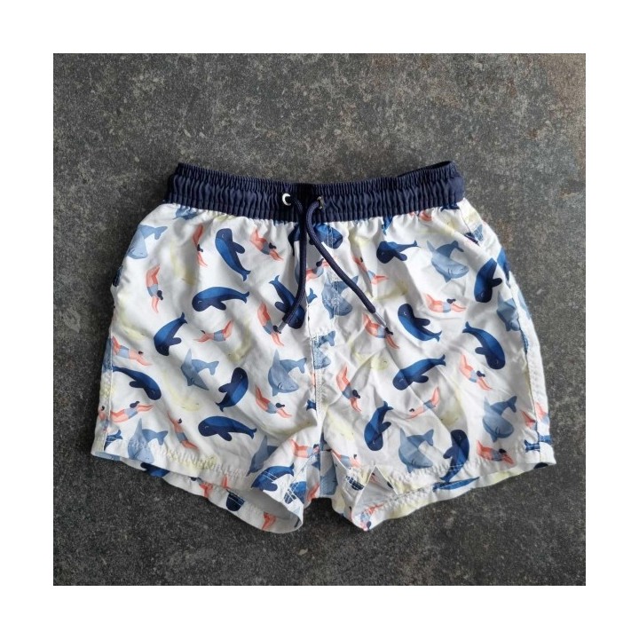 Outlet Suisse – Solderie & Neuf -  Short de bain blanc dauphins Okaïdi