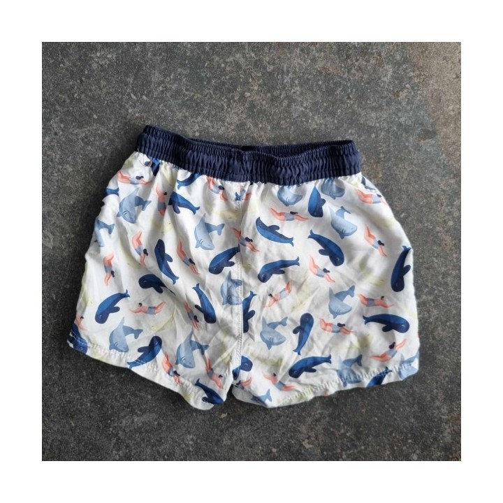 Outlet Suisse – Solderie & Neuf -  Short de bain blanc dauphins Okaïdi