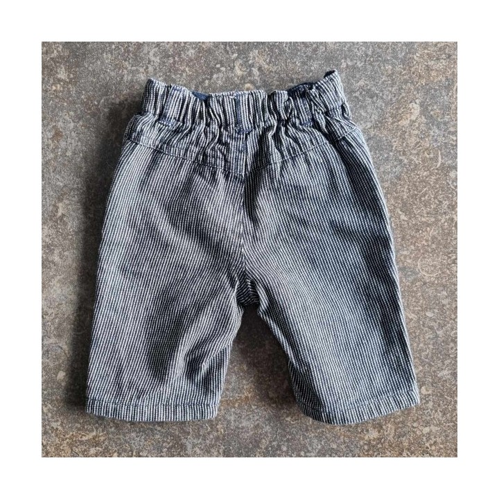 Outlet Suisse – Solderie & Neuf - Pantalon rayé bleu blanc Obaïbi