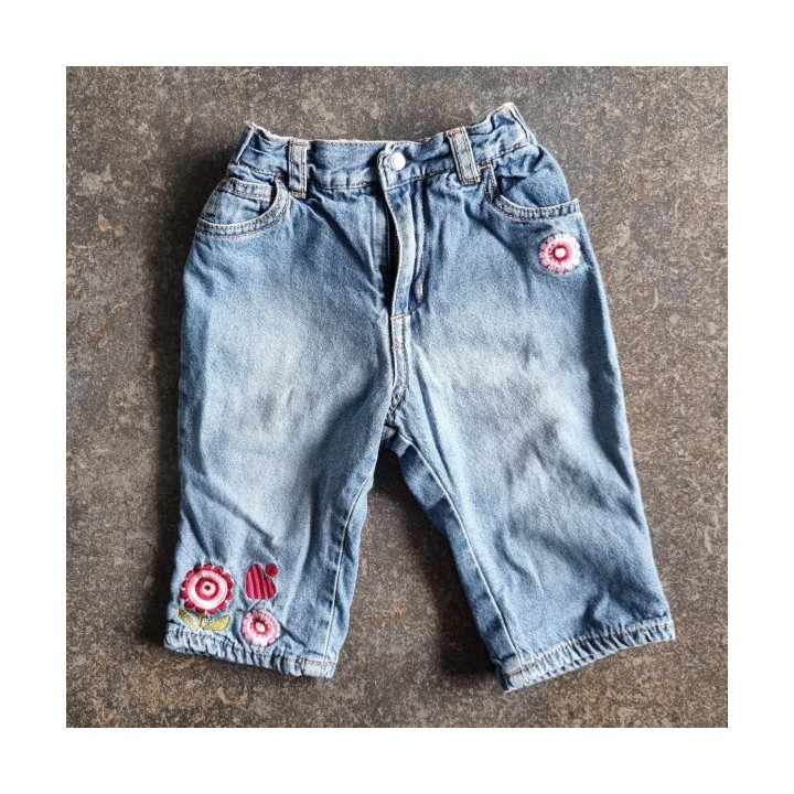 Outlet Suisse – Solderie & Neuf - Pantalon jeans bleu à fleurs H&M