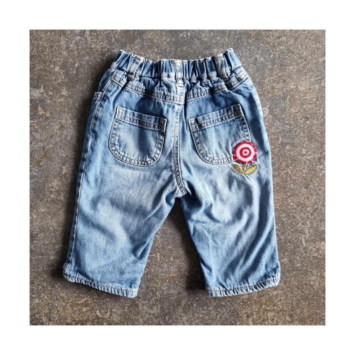 Outlet Suisse – Solderie & Neuf - Pantalon jeans bleu à fleurs H&M