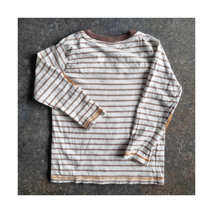 Outlet Suisse – Solderie & Neuf - T-shirt rayé blanc brun