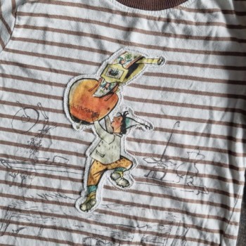 Outlet Suisse – Solderie & Neuf - T-shirt rayé blanc brun