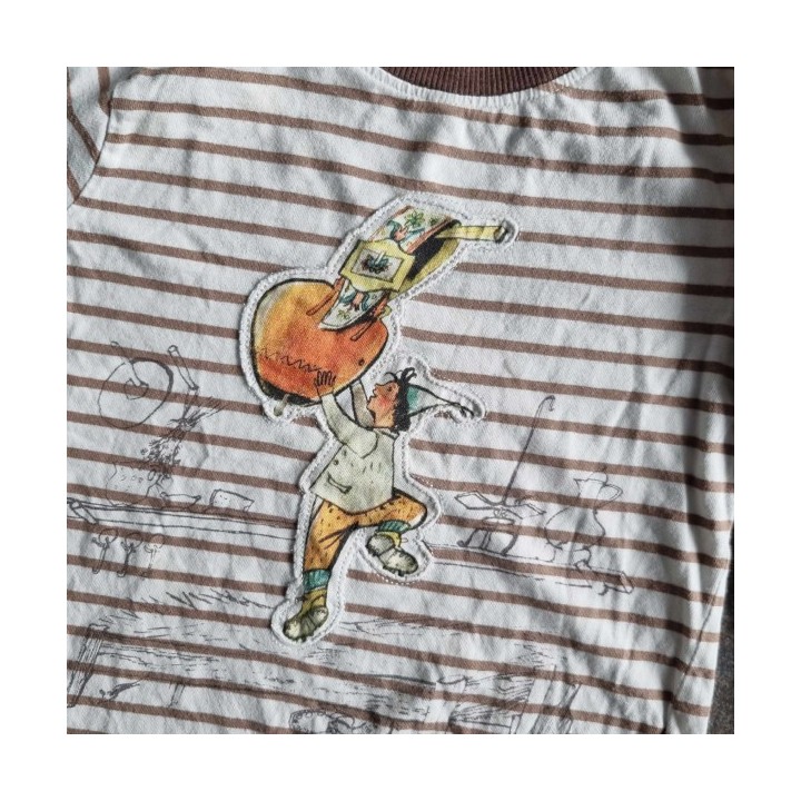 Outlet Suisse – Solderie & Neuf - T-shirt rayé blanc brun