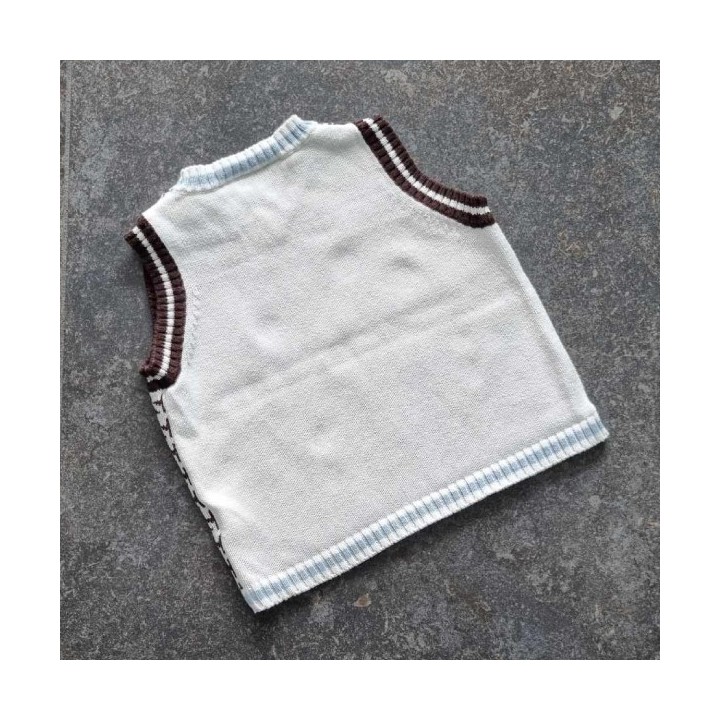 Outlet suisse – Solderie & Neuf - Pull Campus blanc et brun