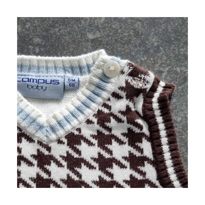 Outlet suisse – Solderie & Neuf - Pull Campus blanc et brun