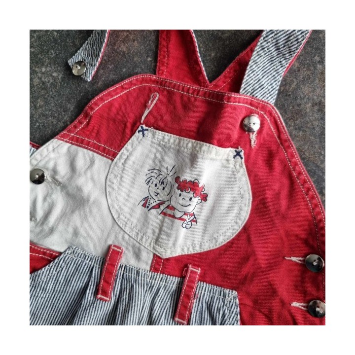 Outlet suisse – Solderie & Neuf - Salopette rouge blanche rayée