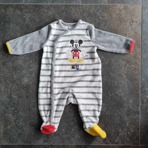 Outlet suisse – Solderie & Neuf - Pyjama blanc rayé Mickey Disney