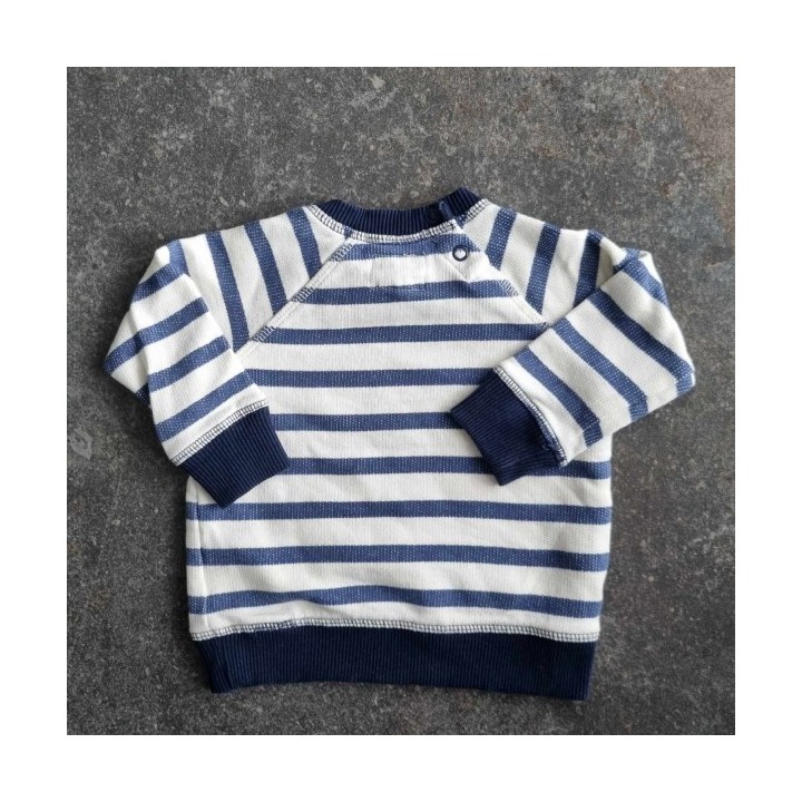 Outlet suisse – Solderie & Neuf - Pull blanc rayé bleu LOGG