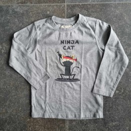 Outlet suisse – Solderie & Neuf - T-shirt gris Nija Cat Boy Funny