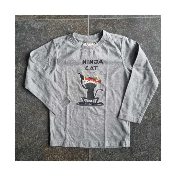 Outlet suisse – Solderie & Neuf - T-shirt gris Nija Cat Boy Funny